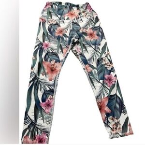 Evolution & Creation Women's Floral Print High Rise Yoga Leggings Sz Small